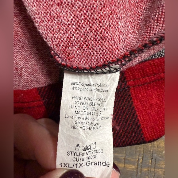 Glamorous Sequin Plaid Women's Sweater - Black and Red buffalo plaid - Picture 5 of 7